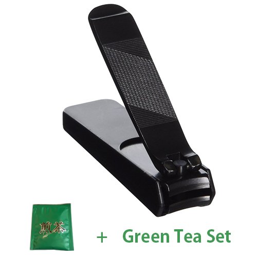 KIYA Steel Nail Clipper Black - L Size (Green Tea Set)