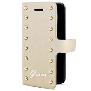 Guess GUFLBKS5SAC Etui folio clouté pour Samsung Galaxy S5 Beige: Amazon.fr: Hightech