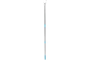 Homoyoyo Closet Hook Pole: Wardrobe Hook Pole 52" Clothesline - Telescopic Clothes Steel for Wardrobe Line, Hanger, Hanger for Balcony Laundry Drying Home Drying and Hanging (Blue)