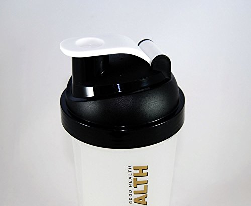 Eiweißshaker schwarz + Pulverfach Doppelpack 4G Health Eiweiß Shaker Schwarz-gold + 2 Shaker im Set als Eiweißshaker – Mixer – Cocktailshaker (2x 600ml+200ml) - 2