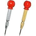 Fongmore 2 PCS Automatic Center Punch Tool Adjustable Tension Spring Loaded Punch Center Hole Punch for Metal Wood Glass Plastic Suitable DIY Drills