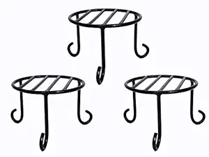 HINS Iron Metal Round Pot Stand Without Pot For Indoor & Outdoor Gardening (black, 3) Plant Stands For Indoor Balcony I Plant Bench I Plant Stands I Pot Stand Single I Potted Plant Stand I Big Pots I Metal Plant Stand I Tall Outdoor Planter I Metal Casters I Large Plant Stand I Pot Stands For Garden I Indoor Plants Stand I Iron Plant Stand I Terrace Garden Stand I Garden Rack I Iron Stand For Pots I Pots Stand I Indoor Planter With Stand I Metal Plant Stands I 