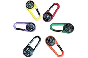 STOBOK 12 stück Karabiner Schlüsselanhänger Clip Kompass Karabiner für Reisen Wandern (Zufällige Farben)