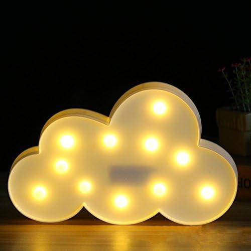 Gemini_mall® Marquee Cloud Night Lamp With 12Leds Battery Operated Table Lamp Night Light Letter Lighting For Christmas Decoration Kids Gift (White Cloud)