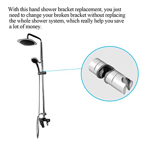 AOZBZ 18-25mm Handbrause Halterung Kopfbügel, Verstellbare Brausehalter Badezimmer Ersatz Dusche Sprayer Halter Slider Klemme für Runde Slide Bar, Verchromt - 6