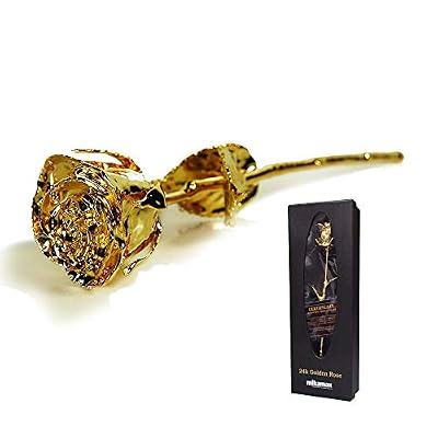 mikamax - Rose d'Or - 24 Karat - Avec Certificat d'Authenticité - Coffret Cadeau Noir