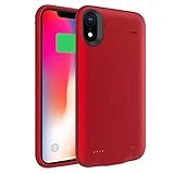 【KOMPATIBEL】 Die Hülle Passt Perfekt auf das iPhone Xr 4200mAh. Mit der Hülle liegt das Smartphone besser in der Hand und bekommt mehr Grip, Stoßfest Schützen Sie Ihr Handy vor Kratzen, Sößen und Schmutz mit dieser Akku Hülle.