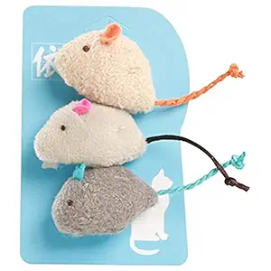 Dog Trust Cat Mouse Toy Stuffed 3PCS Novelty Biteproof Pet Catnip Toy Kitten Interactive Toy Chewing Biting Hunting Chasing Activity Exercise Small for Cat Toy (3pcs Set)