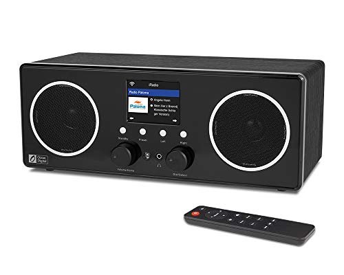 Ocean Digital Internet Radio Stereo WR280S WiFi/DAB/FM con Ricevitore Bluetooth, Controllo Remoto APP, Aux in, Uscita Linea, UPnP/DLNA, Custodia in Legno, Display a Colori da 2,8"