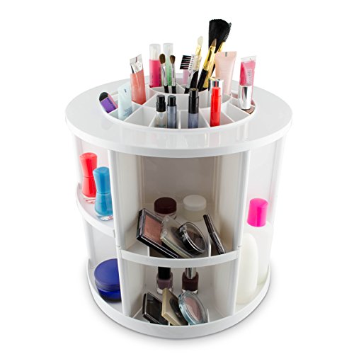 VENKON – Make Up Organizer Sortierkasten für Aufbewahrung von Kosmetik – 360 Grad drehbar – weiß - 8
