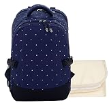 Damero Wickeltasche Rucksack Reisetasche mit Wickelauflage,Blau mit Punkt)