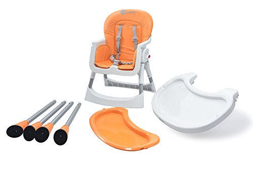 Clamaro „babyHIGH“ Kinder Baby Hochstuhl (5 Farben wählbar) mit Sicherheitsgurt und 2in1 Tablett, Babyhochstuhl klappbar, gepolstert, mit abwischbaren Sitzpostern und mit rutschfesten Standfüßen - 7