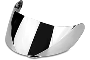 Gorgeri Motorcycle Wind Shield Casco Lente Visor Shield Full Face Fit para AGV K1 K3SV K5(Plateado)