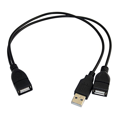 USB 2.0 A Stecker auf 2 Doppel USB Kupplung Y Splitter Hub Stromkabel Adapter Kabel 30cm - 3