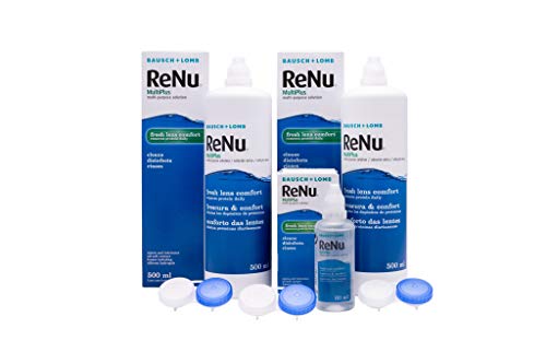 Bausch & Lomb Renu Multiplus - Solución de Mantenimiento Lentes de Contacto, Pack 2 botellas x 500 ml y 60 ml más de regalo