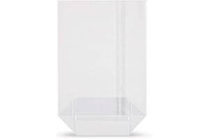 Elke-Plastic OPP Kreuzbodenbeutel 30mµ 7,5x13cm 50 Stück Volumen 180ml mini Bodenbeutel I mini-kleine hochwertige Klarsichttüten I Pralinenbeutel I Naschbeutel I Geschenktüten, durchsichtig