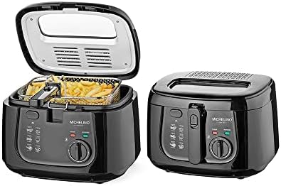 Michelino Friggitrice in plastica, 2,5 litri, colore: nero