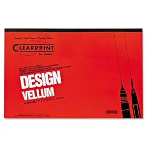 Clearprint 10001416 Design Vellum Paper, 16lb, White, 11 x 17, 50 Sheets/Pad (CHA10001416)