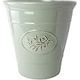 Plastic Outdoor Classic Olive Planter With Glossy Finish 40cm Frost Proof Long Lasting Flower Pot Garden Planter-Green