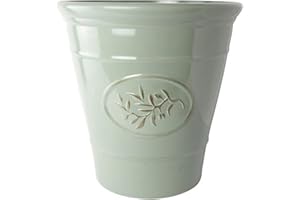 FARGRO Plastic Outdoor Classic Olive Planter With Glossy Finish 30cm Frost Proof Long Lasting Flower Pot Garden Planter-Green
