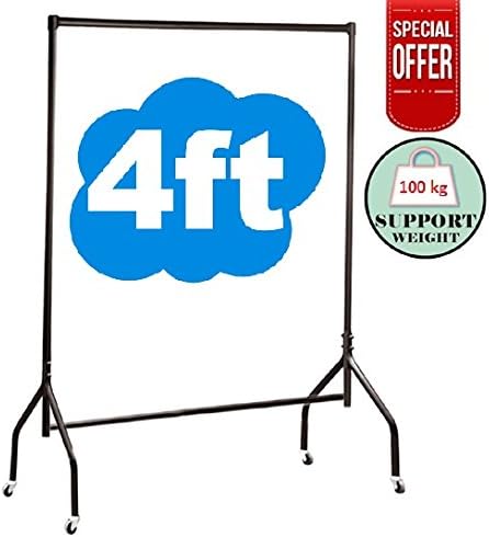 HEAVY DUTY BLACK CLOTHES RAILS GARMENT HOME SHOP STORAGE DISPLAY 4ft 630/BBB