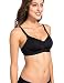 Gratlin Women's Full Cup Lightly Padded Wirefree Maternity Breastfeeding Nursing Bra Black 34 DD