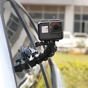 TELESIN Jaws Flex Suction Cup Car Window Mount Holder with Flexible Gooseneck Extension for Gopro Action DJI osmo Action insta360 one x2 Insta 360 X3 Camera Action Camera Accessories
