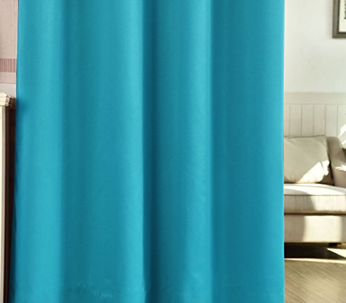 WOLTU® VH5866ts , Gardine blickdicht mit Ösen Verdunkelungsgardine , leicht schwere Vorhang Verdunkelungsvorhang Thermovorhang Ösenschal für Wohnzimmer Kinderzimmer Schlafzimmer , 135 x225 cm , Türkis - 7