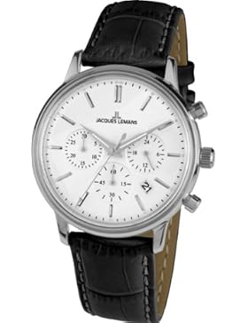 Jacques Lemans Unisex-Armbanduhr Nostalgie Chronograph Quarz Leder N-209A