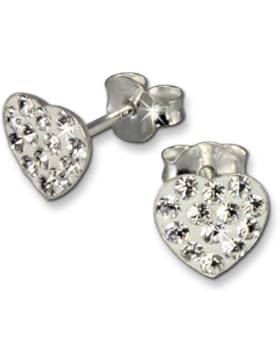 Tee-Wee Kinder Ohrring Herzen Zirkonia weiß Ohrstecker 925er Silber Kinderohrstecker Kinderschmuck SDO251W