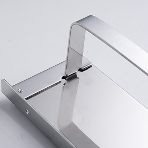 BONADE® Edelstahl Toilettenpapierhalter Rollenhalter WC-Papierhalter mit Ablage, zur Wandmontage, Silber - 9