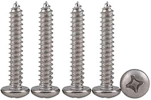 Drenky Viti Legno, M4 x 16mm Viti Autoperforanti In 304 Acciaio Inossidabile 100 pezzi Vite Testa Tonda Bombato a Croce Phillips Filettatura Intera