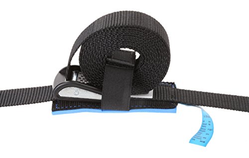 valonic Spanngurt hochwertig, 2 Stück, 3,5m, gepolstertes Klemmschloss, EN12195-2, 250 kg, Zurrgurt, angeschrägtes Gurtende, 25mm breit, schwarz - 6
