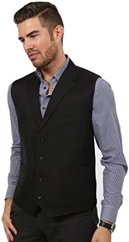 LAWRANCE CLIFF MENS BLACK FORMAL WAISTCOAT PREMIUM QUALITY FOR BAR/WAITING STAFF/WEDDING PARTY ALL SIZE AVAILABLE (XL, Black Soleman)
