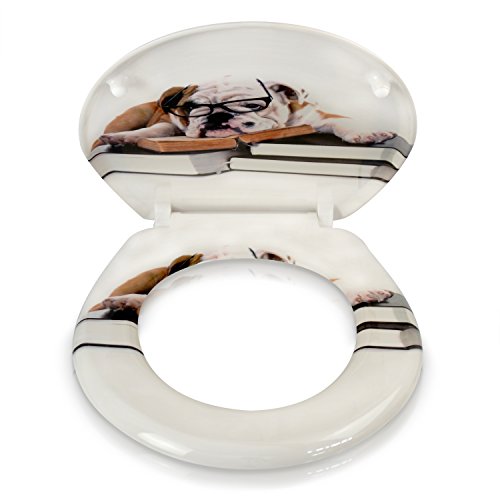 VENKON – Premium WC Sitz mit Absenkautomatik – Modell „Prof. Dr. Bulldogge“ – Toilettendeckel aus Duroplast (antibakteriell) inkl. Montagesatz (rostfreie Scharniere) - 6