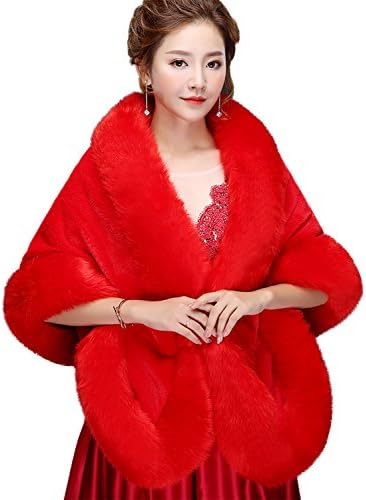DESHE Wedding Fur Wraps Shawls for Women Style 7