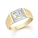 VK Jewels Gold and Rhodium Plated (CZ) Solitaire Ring - FR1097G [VKFR1097G] RS.161.00
