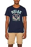 Trend! edc by ESPRIT Herren 059Cc2K022 T-Shirt, Blau (Navy 400), X-Large (Herstellergröße: XL)