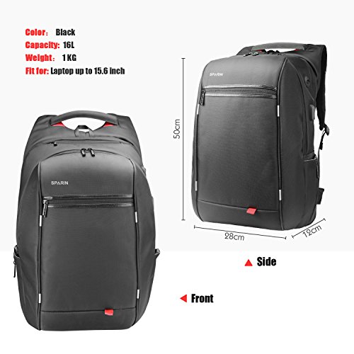 SPARIN Business Laptop Rucksack 15 6 zoll Taschen mit  USB Anschluss   Notebook Computer herren rucksack  Hohes Fassungsverm  gen   Anti-Diebstahl Sic