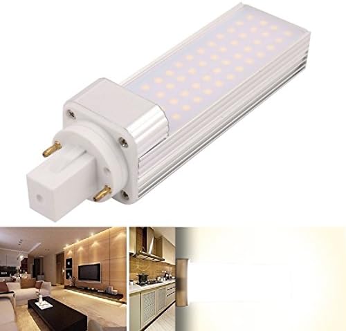 Mulang LED 9W PL G24 Compact Fluorescent Lamp 4000K Natural White, Rotatable Aluminum Lamp G24 2-Pins LED CFL/Compact Fluorescent Replacement Lamp,Milky Cover (4000K Natural White, 9W)