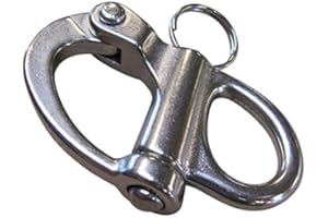 BOAT FITTINGS Stainless Steel Snap Shackle, Sailing Sheet Attach, 316 Marine Grade, Fixed Snap Shackle (2, 71mm)