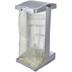 keeeper Support à Sacs Poubelles avec Compartiment de Rangement Intégré, 60-120 L, Ole, Argent