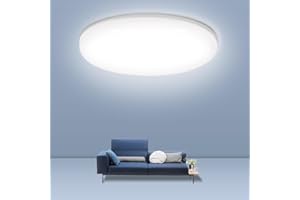 CANMEIJIA Ceiling Light, 6500K Dome LED Ceiling Lights, 48W Bathroom Ceiling Light, Waterproof IP44, LED Light Bright Indoor Ceiling Lamp Fitting for Living Room Kitchen Bedroom Utility Room, Ø30cm