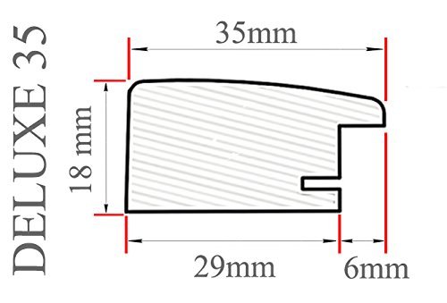 Bilderrahmen DELUXE35 50×120 oder 120×50 cm in EICHE RUSTIKAL mit AntiReflex Kunstglas und MDF Rückwand - 3