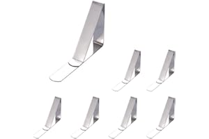 UTILYTAIS Pinzas para Mesa Exterior - Pack 6 - Pinza para Mantel - Clips Mesa de jardín Exterior - Sujeta manteles para Mesa de terraza - Agarra manteles - Acero Inoxidable - Accesorios Autocaravana