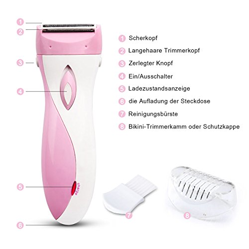 HanLuckyStar Damen Wiederaufladbares Rasierer für Gesicht, Arme, Beine, Achselhöhlen und Bikinizone - 2