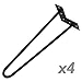 Produktbild Cablematic - Haarnadel Tischbeine für Schreibtische Schränke Möbel aus Stahl 2 Stangen 71 cm schwarz 4-Pack