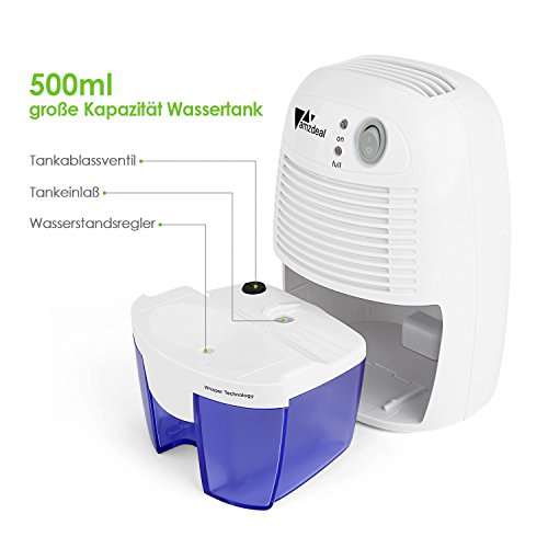 Amzdeal Mini Luftentfeuchter, Raumentfeuchter gegen Feuchtigkeit, 250ml/24Stunden, im Schlafzimmer, Badezimmer, Garderobe, Bücherhaus und Garage - 4