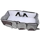 Wickeltasche – 3 in 1 Baby Reisen Windel bett – Hohe Qualität Multifunktionale Faltbare Babytragetasche Tasche - 9