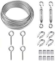 Gartendraht/Picture Wire/Wire Zaunrollensatz, PVC-beschichtetes Hochleistungsseil aus Edelstahl 304, Zugschrau